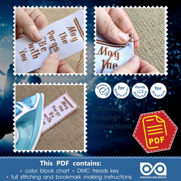 Bookmark cross stitch pattern "The Hitchhiker's Guide to the Galaxy: Oh No, Not Again" - Download in PDF