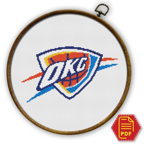 Oklahoma-City-Thunder-Logo-Counted-Cross-Stitch-Pattern