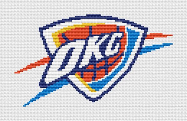 Oklahoma City Thunder Logo Counted Cross Stitch Pattern – Download in PDF