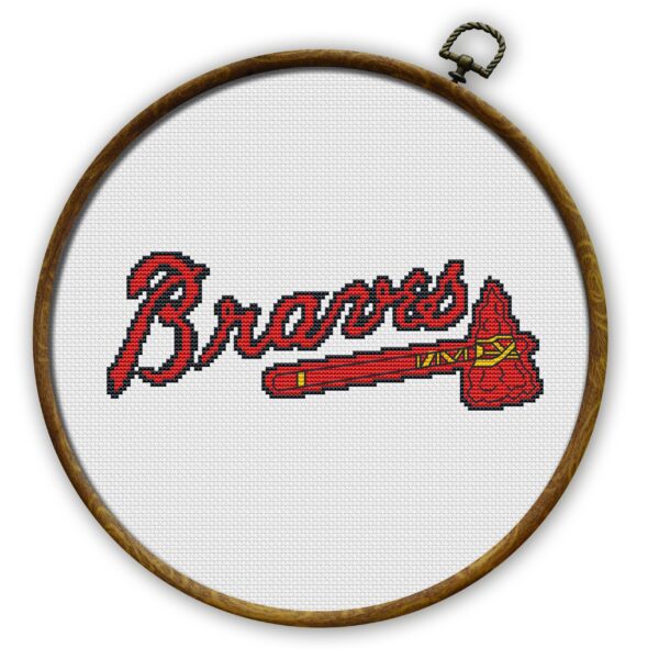 Atlanta Braves Logo Counted Cross Stitch Pattern - PDF-File Download