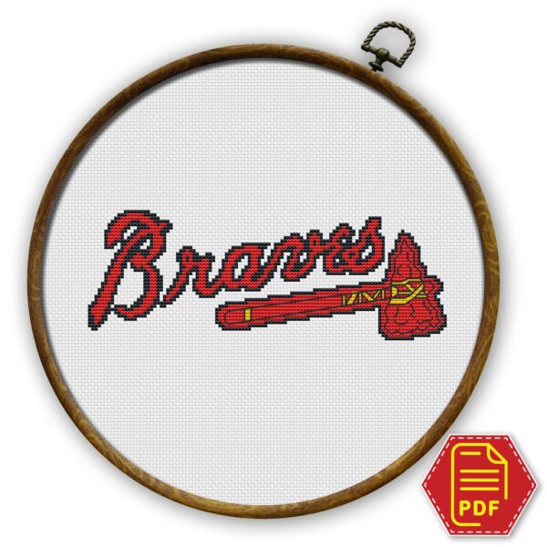 Atlanta Braves Logo Counted Cross Stitch Pattern – Download in PDF