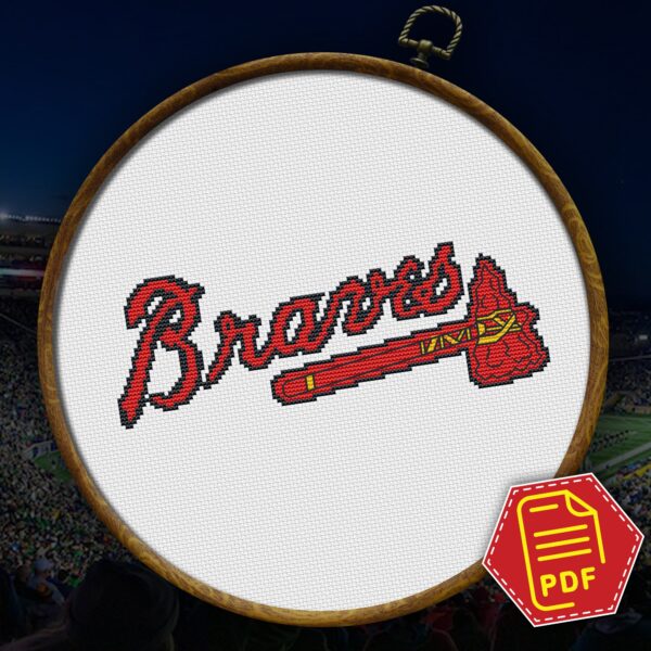 Atlanta Braves Logo Counted Cross Stitch Pattern – Download in PDF