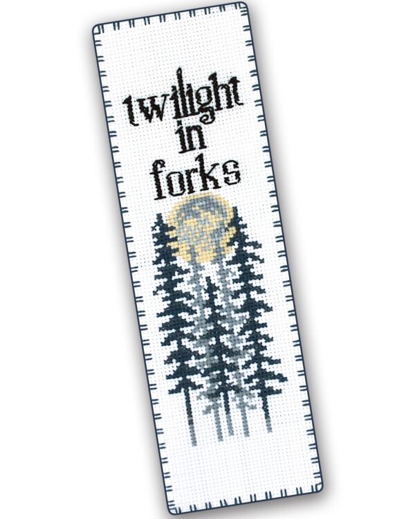 Bookmark cross stitch pattern "Twilight in Forks" - Download in PDF