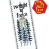 Bookmark cross stitch pattern Twilight in Forks - Download in PDF
