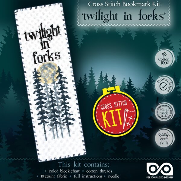 Counted Cross Stitch Bookmark Kit "Twilight in Forks"