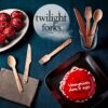 “Twilight Forks” Disposable Wooden Cutlery Set - Twilight Saga Party Supplies with 39 Iconic Quotes