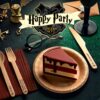 Harry Potter Cutlery Set - 45 Disposable Wooden Utensils with Quotes & Hogwarts House Colors for Party Supplies, Decorations and Favors