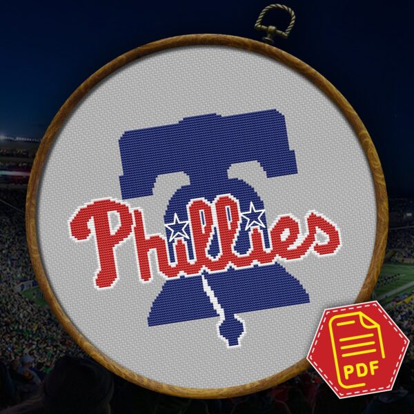 Philadelphia Phillies Logo Counted Cross Stitch Pattern – Download in PDF