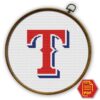Texas Rangers Logo Counted Cross Stitch Pattern