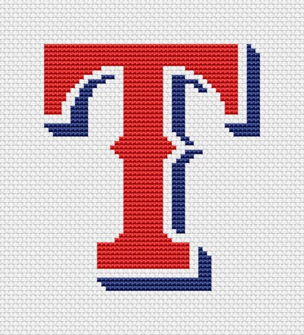 Texas Rangers Insignia - Counted Cross Stitch Pattern