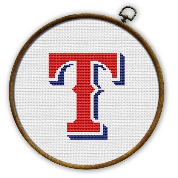 Texas Rangers Badge Cross Stitch Pattern - PDF file
