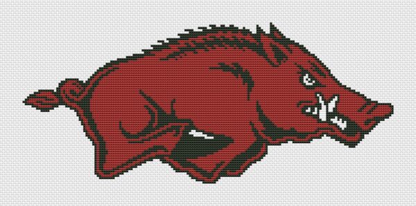 Arkansas Razorbacks Logo Counted Cross Stitch Pattern - Download in PDF