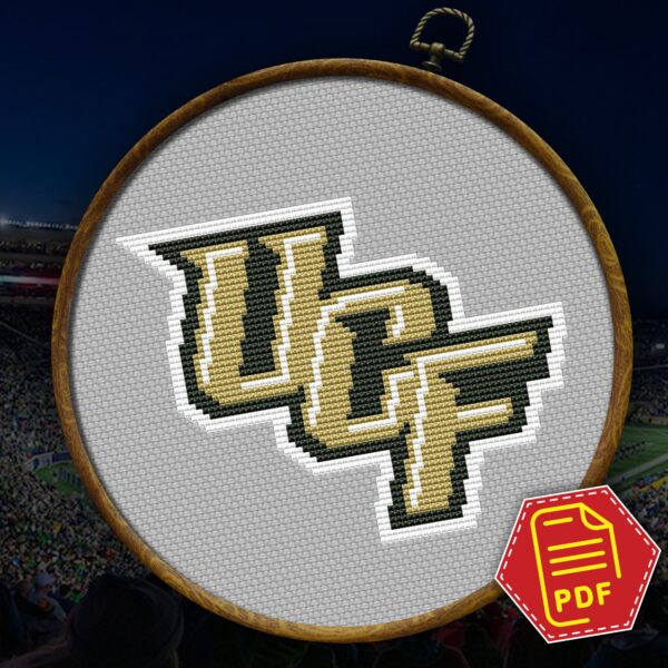 UCF Knights Logo Counted Cross Stitch Pattern - Download in PDF