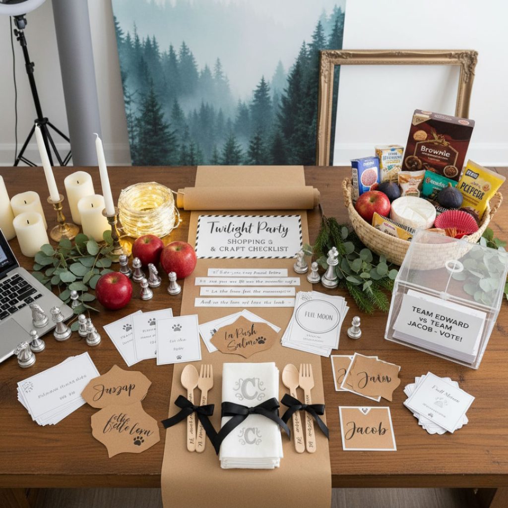 Twilight Party Ideas - Quick Shopping & Craft Checklist