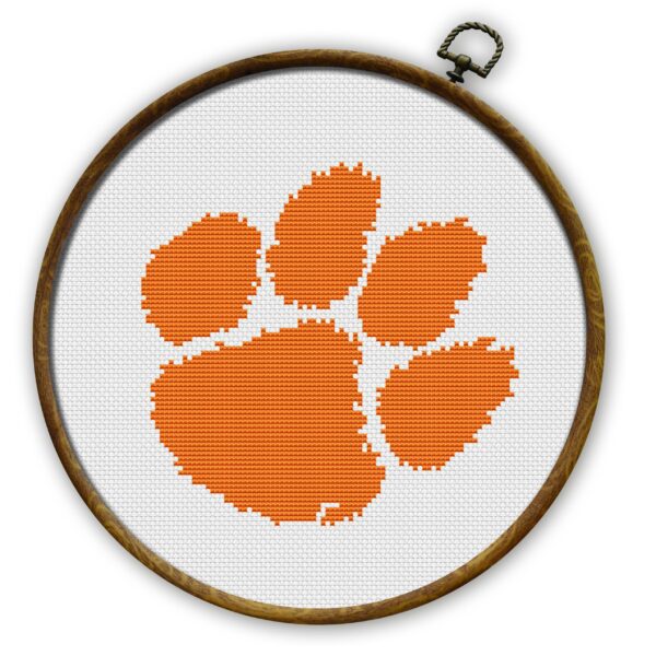 Clemson Tigers Logo Counted Cross Stitch Pattern - Download in PDF