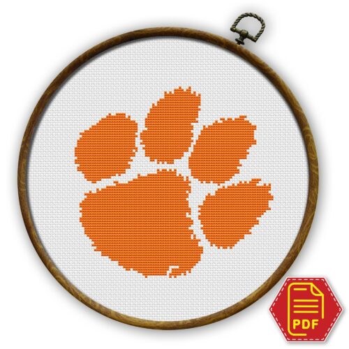 Clemson University - Clemson Tigers Logo Counted Cross Stitch Pattern