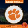 Clemson Tigers Logo Counted Cross Stitch Pattern - Download in PDF