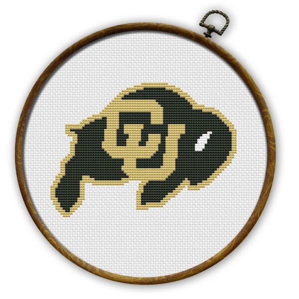 Colorado Buffaloes Logo Counted Cross Stitch Pattern - Download in PDF