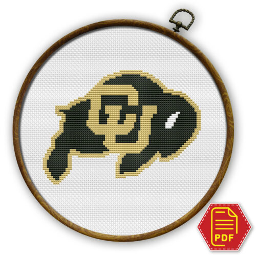 Colorado Buffaloes Logo Counted Cross Stitch Pattern - Download in PDF