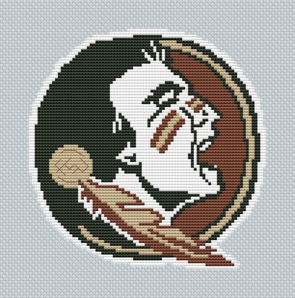 Florida State Seminoles Logo Counted Cross Stitch Pattern - Download in PDF