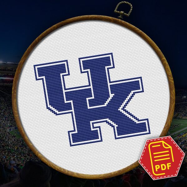 Kentucky Wildcats Logo Counted Cross Stitch Pattern - Download in PDF