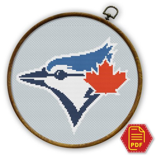 Toronto Blue Jays Logo Counted Cross Stitch Pattern - Download PDF File