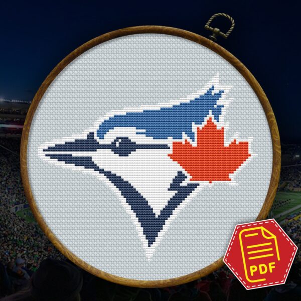 Toronto Blue Jays Logo Counted Cross Stitch Pattern – Download in PDF