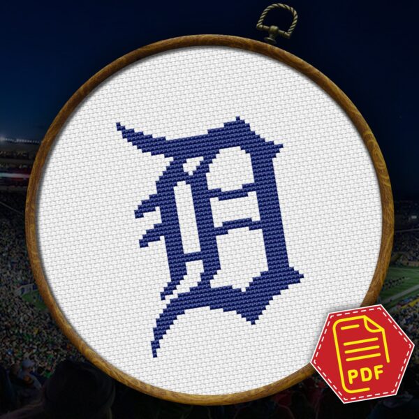 Detroit Tigers Logo Counted Cross Stitch Pattern – Download in PDF