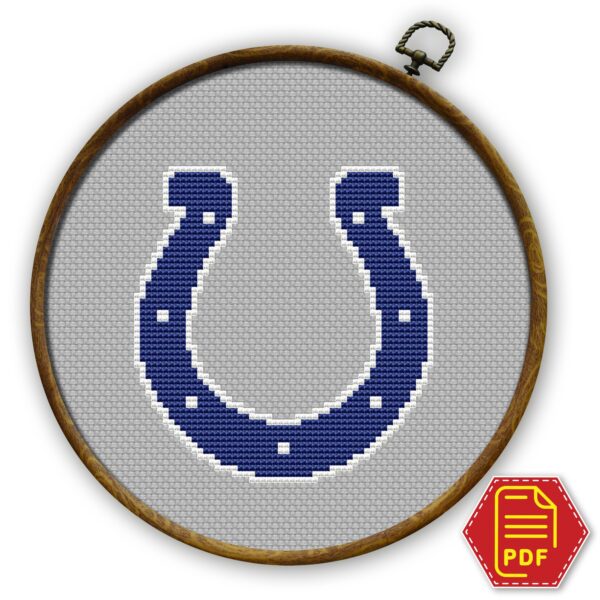 Indianapolis Colts Logo Counted Cross Stitch Pattern - Download in PDF