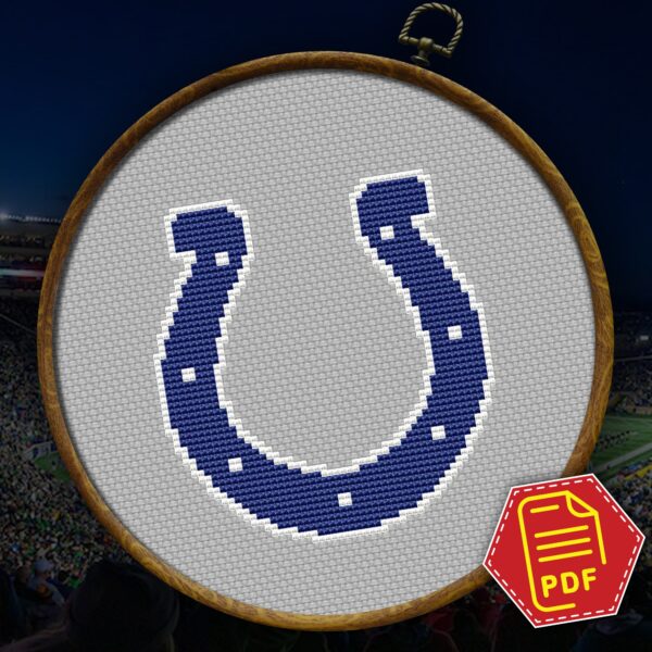Indianapolis Colts Logo Free Cross Stitch Pattern - Download in PDF