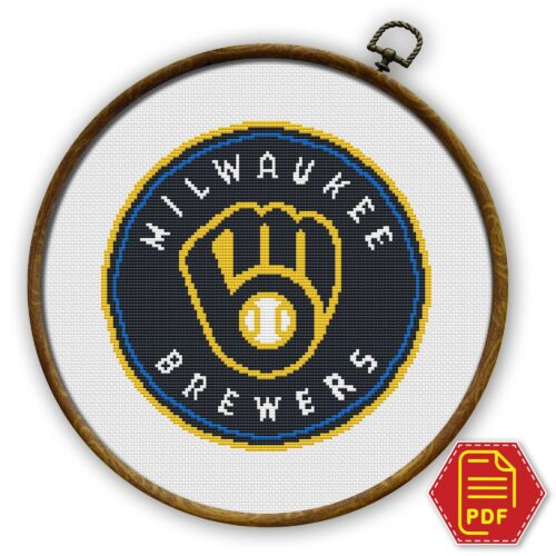 Milwaukee Brewers Logo Counted Cross Stitch Pattern – Download in PDF7