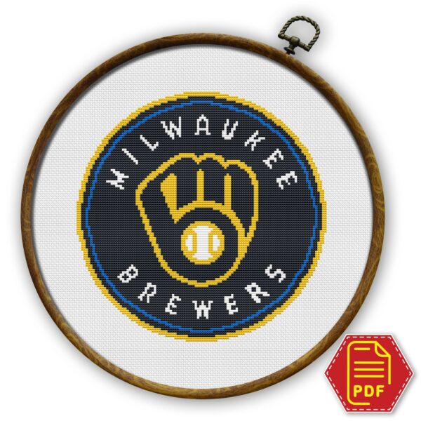 Milwaukee Brewers Logo Counted Cross Stitch Pattern – Download in PDF7