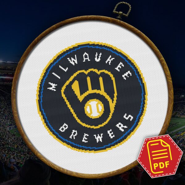 Milwaukee Brewers Logo Counted Cross Stitch Pattern – Download in PDF