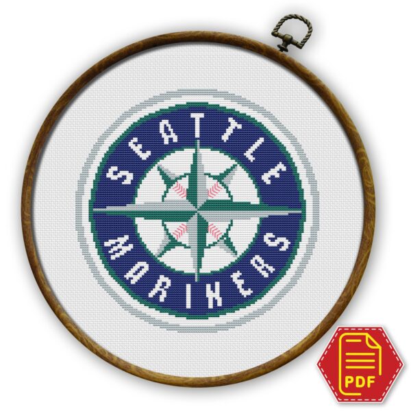 Seattle Mariners Logo Counted Cross Stitch Pattern – Download in PDF