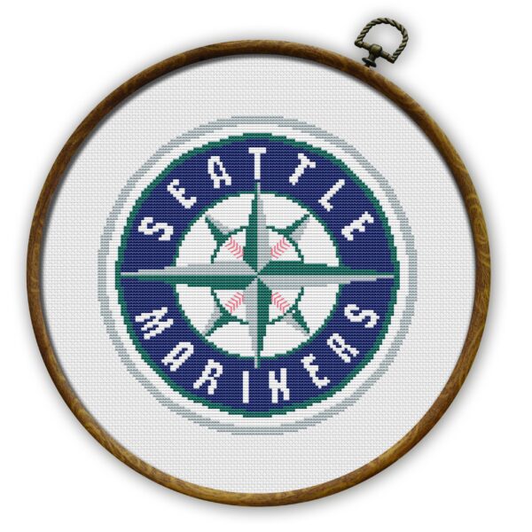 Seattle Mariners Logo Counted Cross Stitch Pattern – Download in PDF