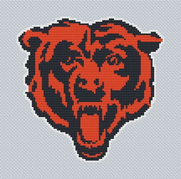 Chicago Bears Logo Counted Cross Stitch Pattern - Download in PDF