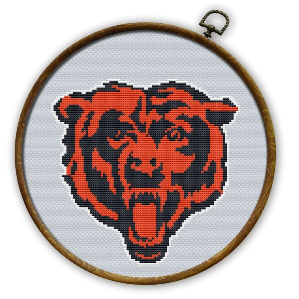 Chicago Bears Logo Counted Cross Stitch Pattern - Download in PDF