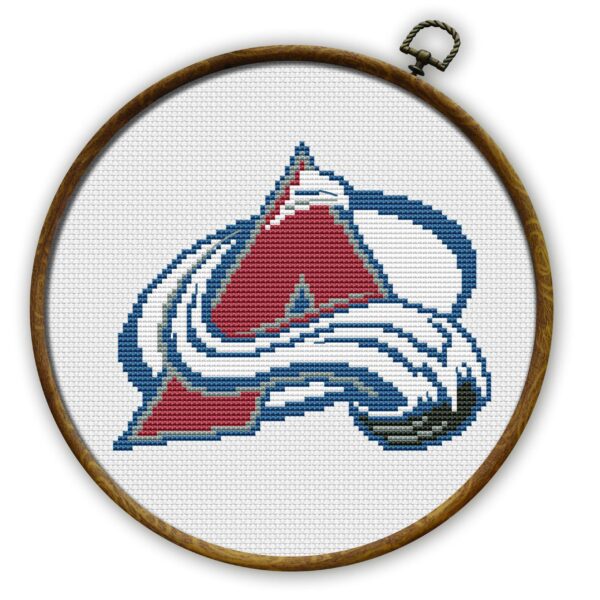 Colorado Avalanche Logo Counted Cross Stitch Pattern - Download in PDF