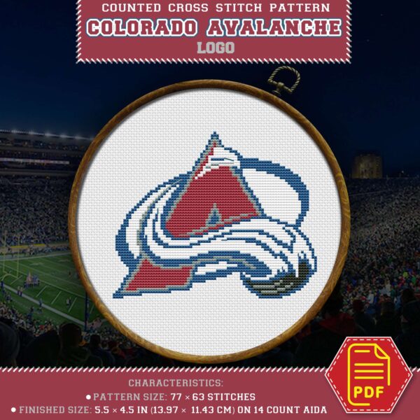 Colorado Avalanche Insignia DIY Wall Decor - Themed NHL Embroidery