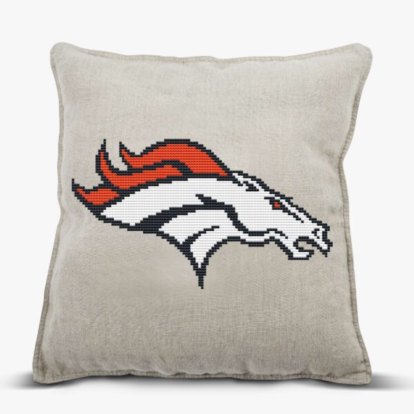 Denver Broncos Logo Counted Cross Stitch Pattern - Download in PDF