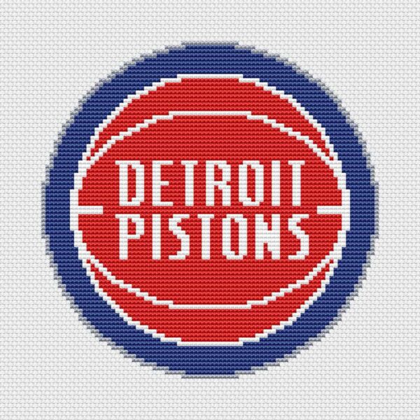 Detroit Pistons Logo Counted Cross Stitch Pattern – Download in PDF