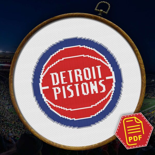 Detroit Pistons Crest Embroidery Pattern Details - Size and Info