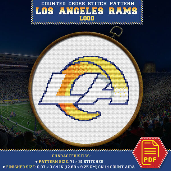 Los Angeles Rams Insignia DIY Wall Decor - Themed NFL Embroidery