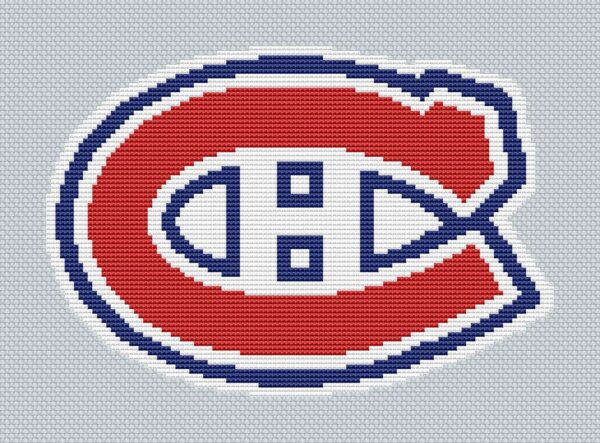 Montreal Canadiens Logo Counted Cross Stitch Pattern - Download in PDF