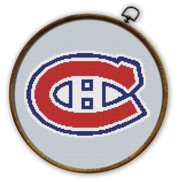 Montreal Canadiens Logo Counted Cross Stitch Pattern - Download in PDF
