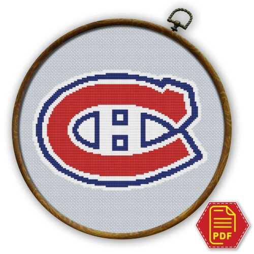 Montreal Canadiens emblem Counted Cross Stitch Pattern - Download in PDF