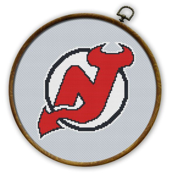 New Jersey Devils Logo Counted Cross Stitch Pattern - Download in PDF
