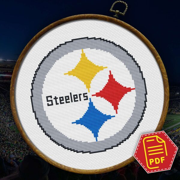 Pittsburgh Steelers Mark Embroidery Pattern Details - Size and Stitch Count