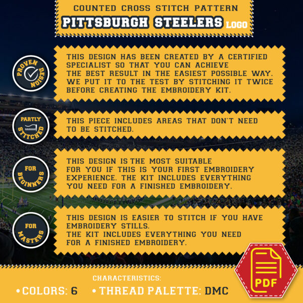 How to Cross Stitch the Pittsburgh Steelers Symbol - Beginner Guide