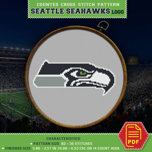 Seattle Seahawks Insignia Wall Decor - NFL Themed DIY Pattern
